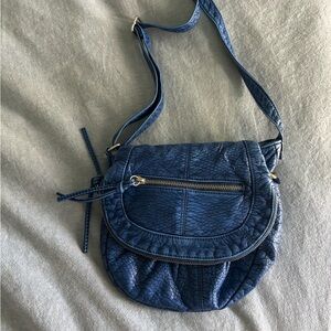 Vintage blue leather aeropostale bag